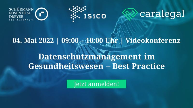 Onlineevent zu Datenschutzmanagement im Gesundheitswesen